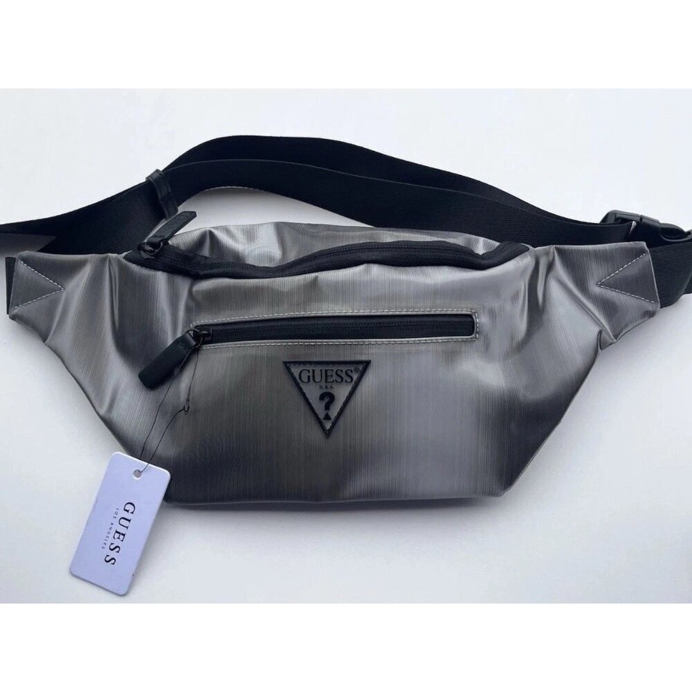 Guess silver Copper Tone Hardware Fanny Pack Belt Bag